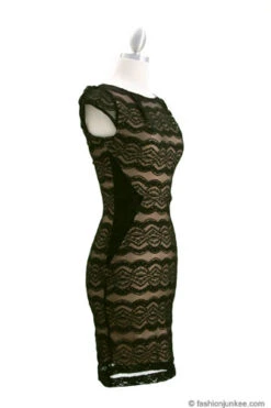 Audrey Hepburn Inspired Cap Sleeve Lace Mini Dress-Black -LumiWear Store audrey lace dr black3