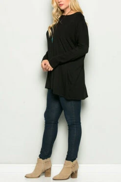 Long Sleeve Loose Oversized Off The Shoulder Top-Black -LumiWear Store boxy top black7