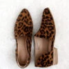 Closed Toe Faux Suede Side Cutout Leopard Print Flats-Leopard Print
