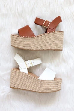 Espadrille High Platform Wedge Sandals With Ankle Strap-Tan Brown -LumiWear Store census allcolors1