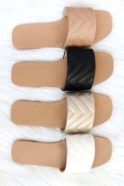 Every Day Quilted Sandal Slides-Black -LumiWear Store courtney allcolors1 2