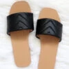 Every Day Quilted Sandal Slides-Black