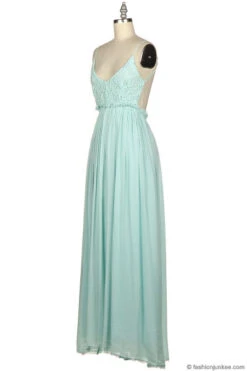 Backless Open Back Crochet Maxi Full Length Bridesmaid Dress-Mint -LumiWear Store crochet maxi mint3