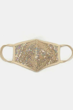 Glitter Washable Face Mask Reusable Cloth Face Covering-Taupe