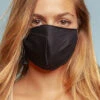 Cotton Washable Face Mask Reusable Cloth Face Covering With Slot For Filter-Black