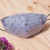Cotton Washable Face Mask Reusable Cloth Face Covering With Slot For Filter-Vintage Blue Polka Dot