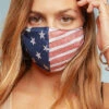 Cotton Washable Face Mask Reusable Cloth Face Covering With Slot For Filter-USA American Flag