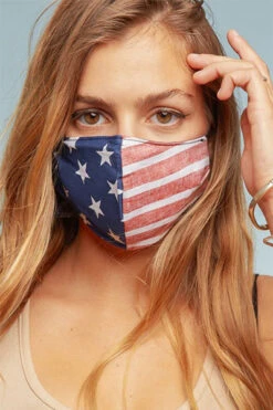 Cotton Washable Face Mask Reusable Cloth Face Covering With Slot For Filter-USA American Flag
