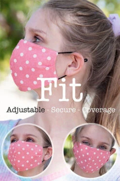 Cotton Washable Face Mask Reusable Cloth Face Covering With Slot For Filter-Navy Blue Daisy Floral Print -LumiWear Store facemask hm1139 model1 5