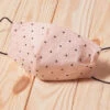 Cotton Washable Face Mask Reusable Cloth Face Covering With Slot For Filter-Vintage Peach Polka Dot