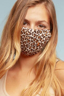 Cotton Washable Face Mask Reusable Cloth Face Covering With Slot For Filter-Leopard Print