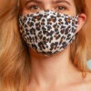 Stretch Cotton Washable Face Mask Reusable Cloth Face Covering With Filter Pocket-Leopard Print