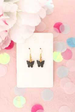 Granola + Barley Butterfly Earrings-Black
