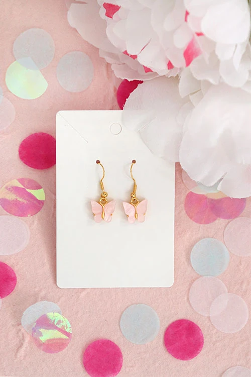 Granola + Barley Butterfly Earrings-Pink 1 Granola + Barley Butterfly Earrings-Pink