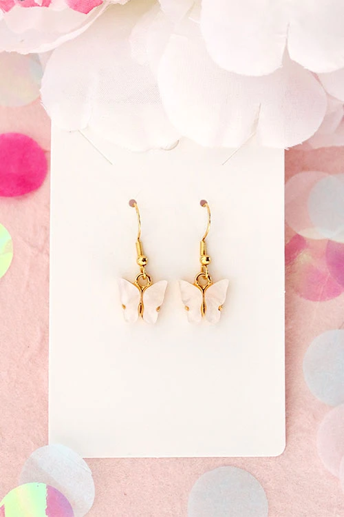 Granola + Barley Butterfly Earrings-White 2 Granola + Barley Butterfly Earrings-White - Image 2