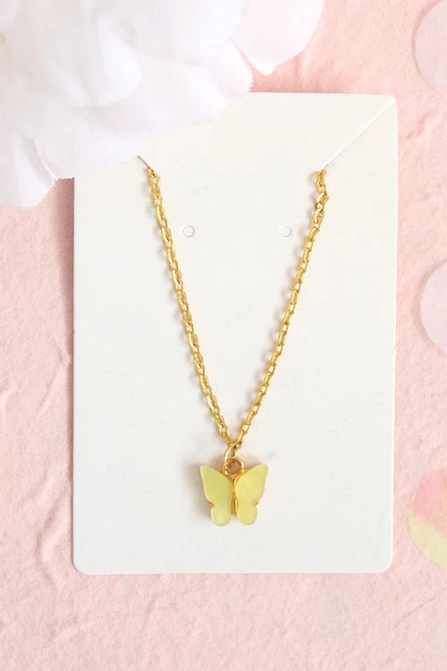 Granola + Barley Butterfly Necklace-Yellow 2 Granola + Barley Butterfly Necklace-Yellow - Image 2