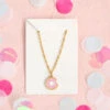 Granola + Barley Donut Necklace-Pink