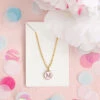 Granola + Barley Initial Letter Necklace-Pink