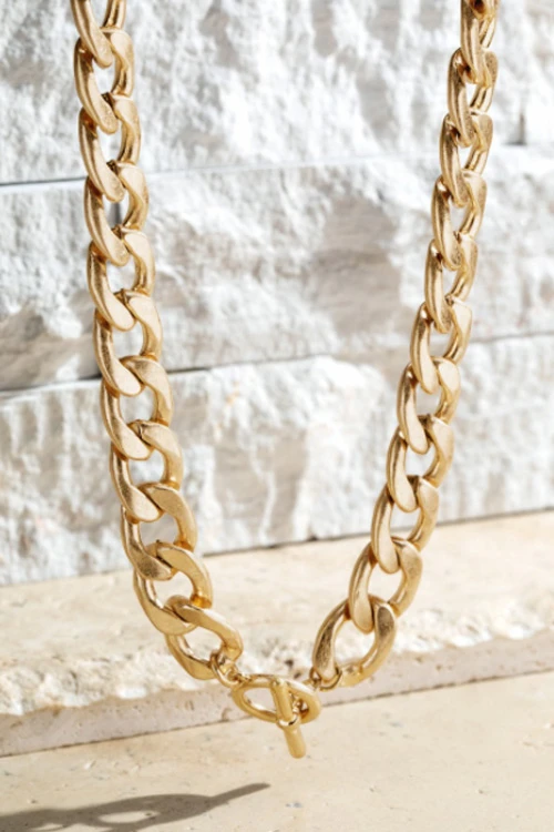 Chunky Chain Link Necklace-Gold 1 Chunky Chain Link Necklace-Gold