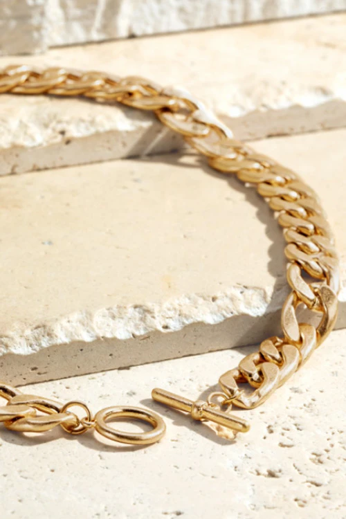 Chunky Chain Link Necklace-Gold 2 Chunky Chain Link Necklace-Gold - Image 2