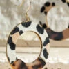 Animal Print Circle Hoop Earrings-Leopard Print And Tortoise