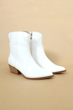 High Top Western Cowboy Boots-White