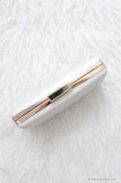 :As Seen In PEOPLE STYLEWATCH Magazine: Simple & Elegant Hard Clutch-White -LumiWear Store hard clutch 01 white3