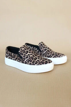 Platform Casual Animal Print Slip On Shoes-Cheetah Leopard Print