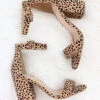 Single Band Ankle Strap Shoes Block Heel-Cheeath Leopard Print