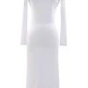 Full Length Long Sleeve Backless Evening Dress-White