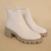 Chelsea Ankle Boots With Lug Sole Chunky Heel-Beige