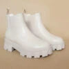 Chelsea Ankle Boots With Chunky Lug Sole-Beige
