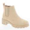 Ankle Chelsea Boots With Lug Sole-Beige