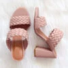 Chunky Braided Woven Heels-Mauve Blush Pink