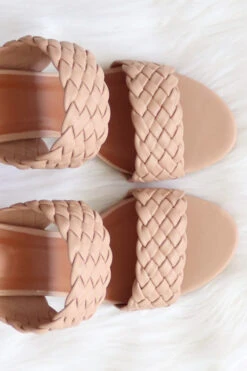 Chunky Braided Woven Heels-Nude Beige -LumiWear Store meg 1 nude3
