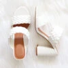 Chunky Braided Woven Heels-White