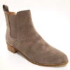 Faux Suede Chelsea Ankle Booties With Low Wooden Heel-Taupe