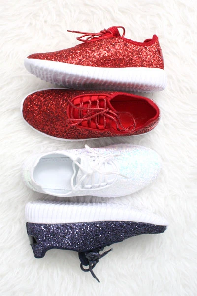 Lace Up Glitter Bomb Sneakers Shoes-Rose Gold - (LIMITED TIME SALE!) 2 Lace Up Glitter Bomb Sneakers Shoes-Rose Gold - (LIMITED TIME SALE!) - Image 2