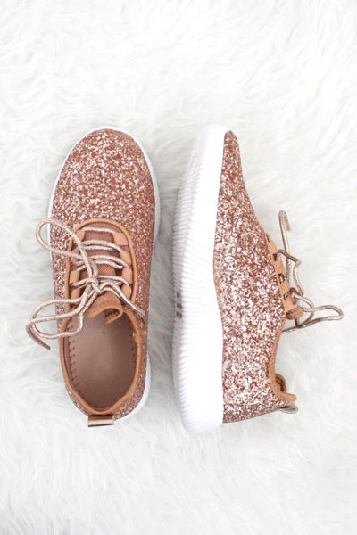 Lace Up Glitter Bomb Sneakers Shoes-Rose Gold - (LIMITED TIME SALE!) 1 Lace Up Glitter Bomb Sneakers Shoes-Rose Gold - (LIMITED TIME SALE!)
