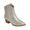 KIDS Girls Rhinestone Cowgirl Western Booties Cowboy Boots-Gold (Kids Size)