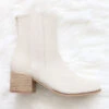 Faux Suede Tall Chelsea Boots With Wooden Heel-Light Taupe