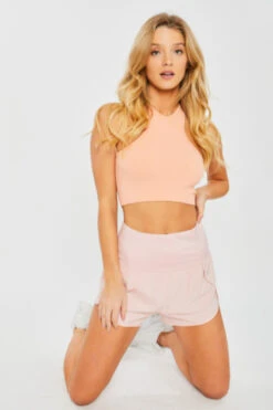 Active Running Shorts With Back Zipper Pocket-Black -LumiWear Store running shorts 6736ph pink4 1