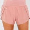 Active Running Shorts With Back Zipper Pocket-Rose Pink