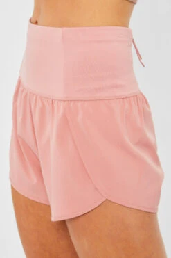 Active Running Shorts With Back Zipper Pocket-Rose Pink 7 Active Running Shorts With Back Zipper Pocket-Rose Pink -LumiWear Store running shorts 6736ph rose2