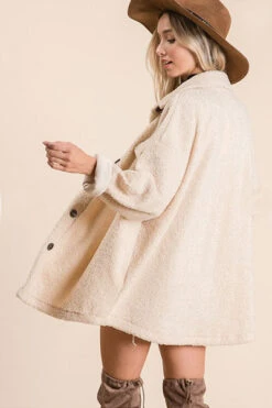 Sherpa Fleece Button Up Shirt Jacket Shacket-Taupe 11 Sherpa Fleece Button Up Shirt Jacket Shacket-Taupe -LumiWear Store sherpa button jacket jt8239b taupe5