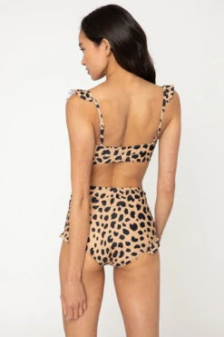 Two Piece High Waisted Animal Print Ruffle Swimsuit-Leopard Print 8 Two Piece High Waisted Animal Print Ruffle Swimsuit-Leopard Print -LumiWear Store two piece b2810 leopard3